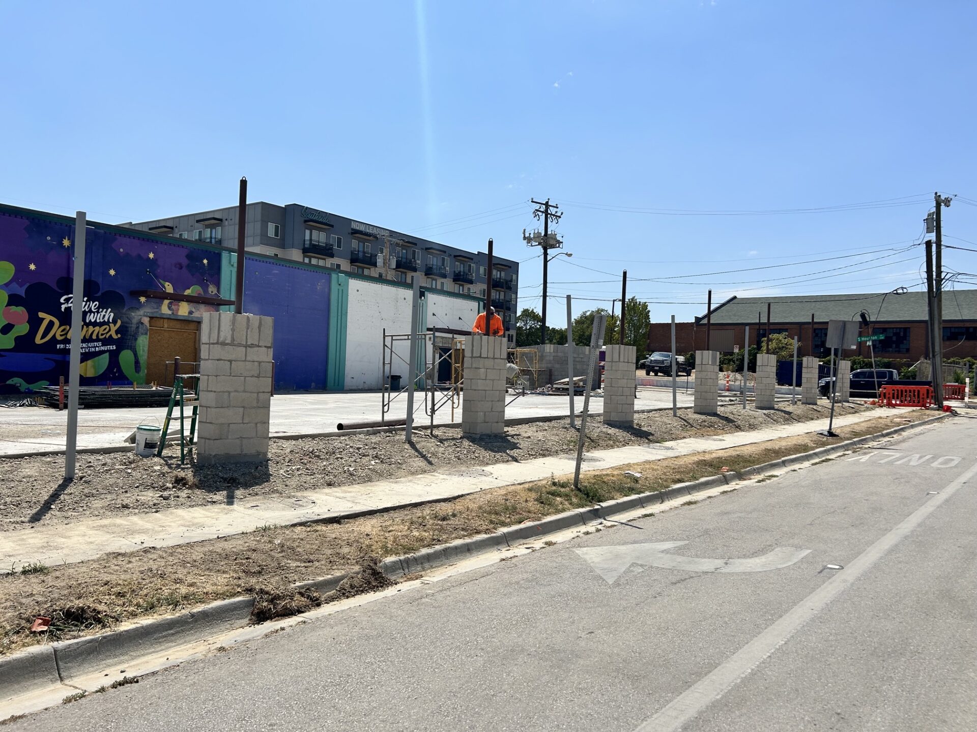 View of exterior work on 104 S Main in Fort Worth