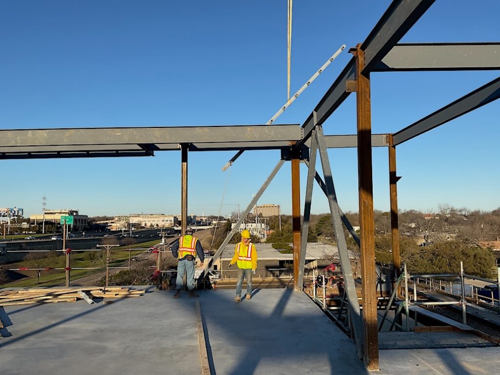 Exterior view of construction at office building