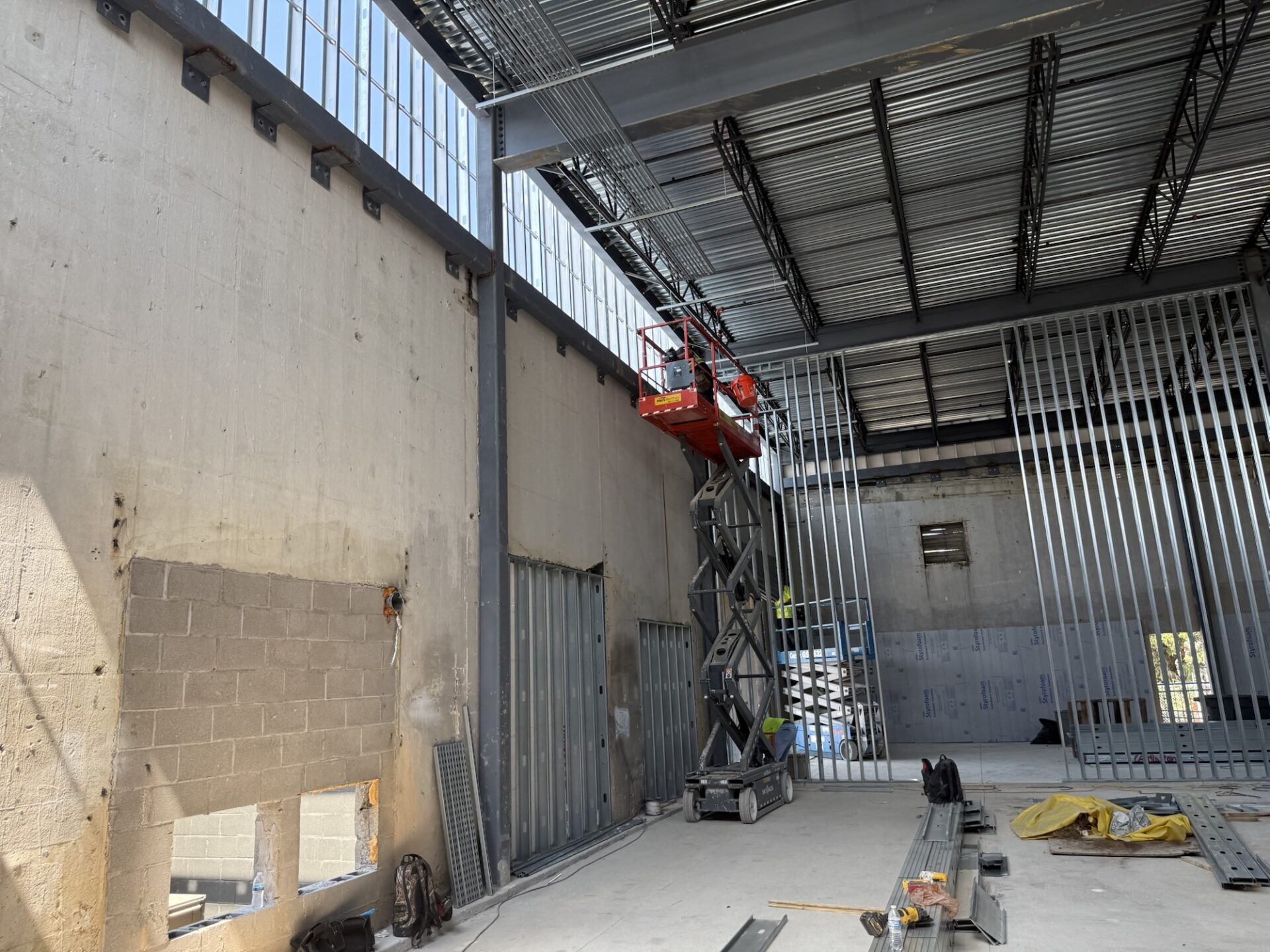 Interior framing at Kitchen Dog Theater in Dallas