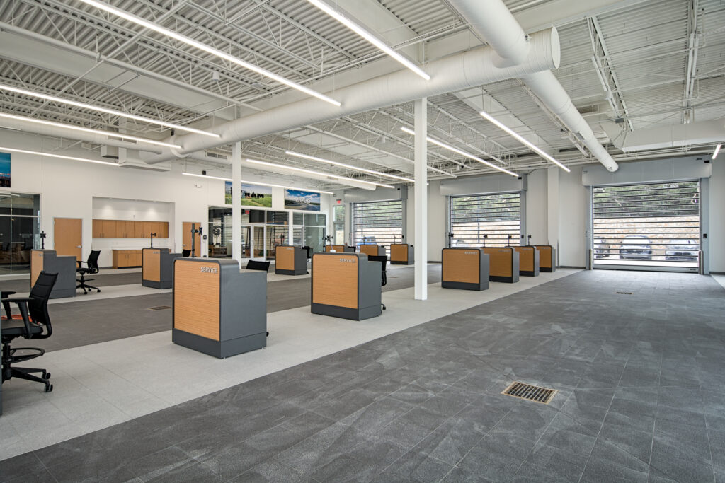 Interior view of Denton Dodge Chrysler Jeep Ram service reception area