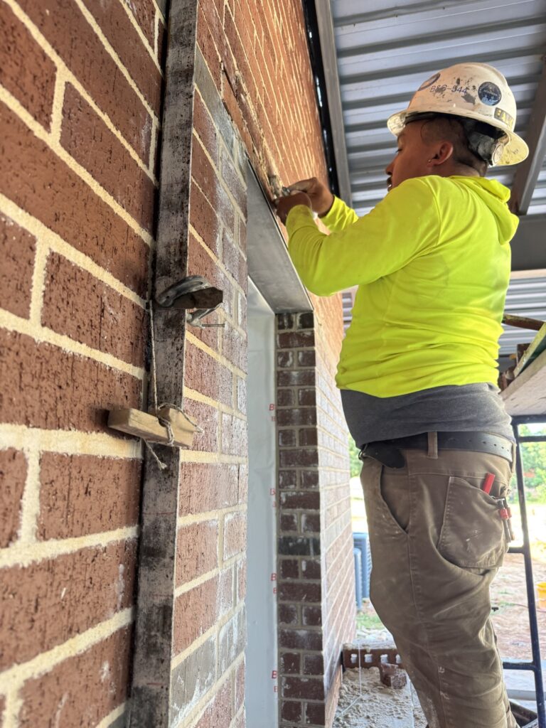 Brick installation at Emmanuel Chin Baptist Church in Lewisville, Texas