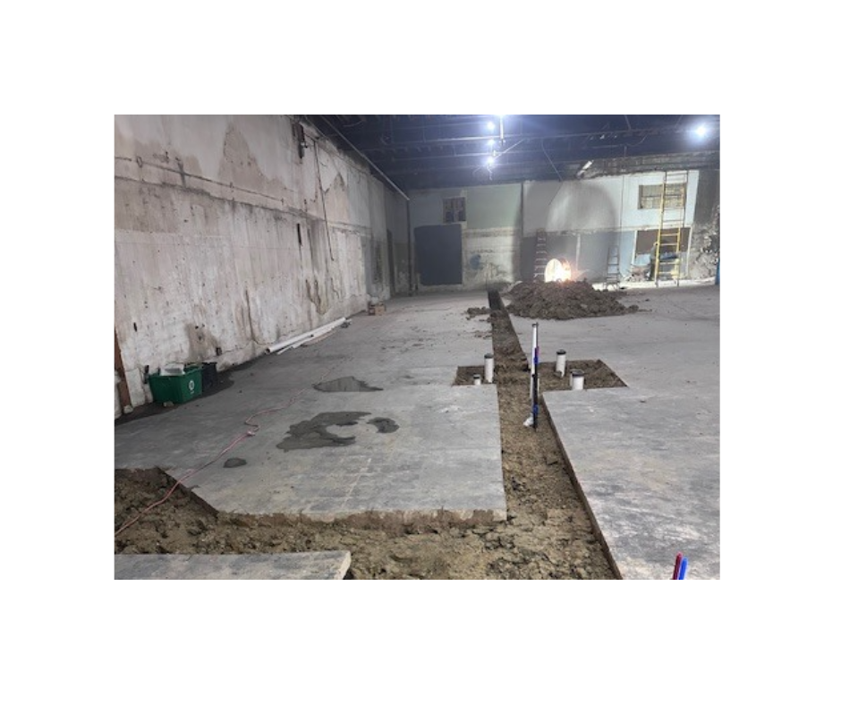Interior view of renovation of historic building at 104 S Main Street in Fort Worth