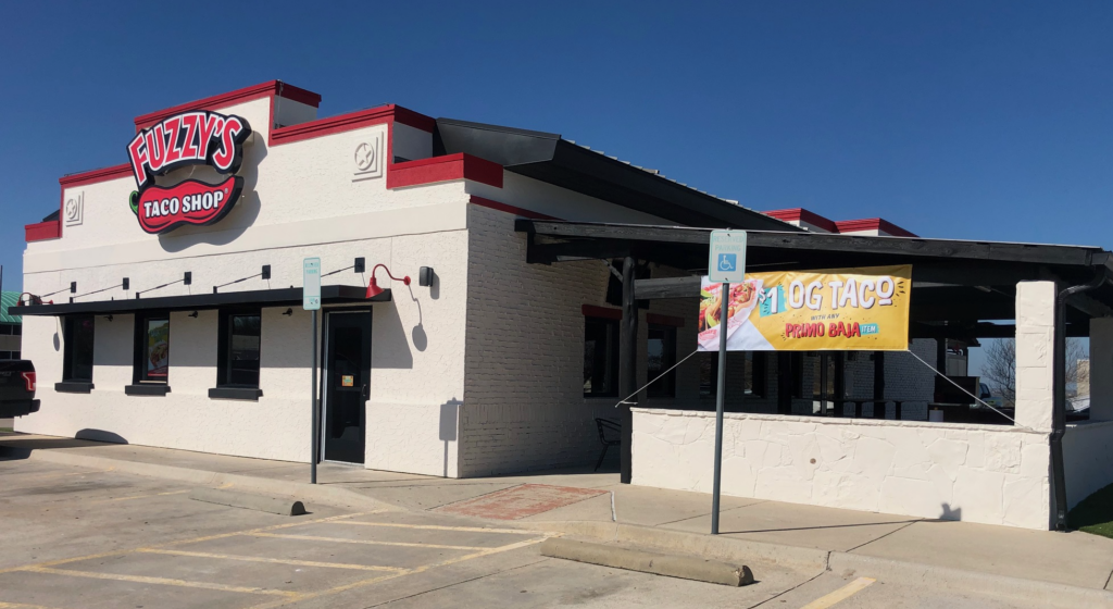 Exterior view of Fuzzy's Taco Shop in Fort Worth