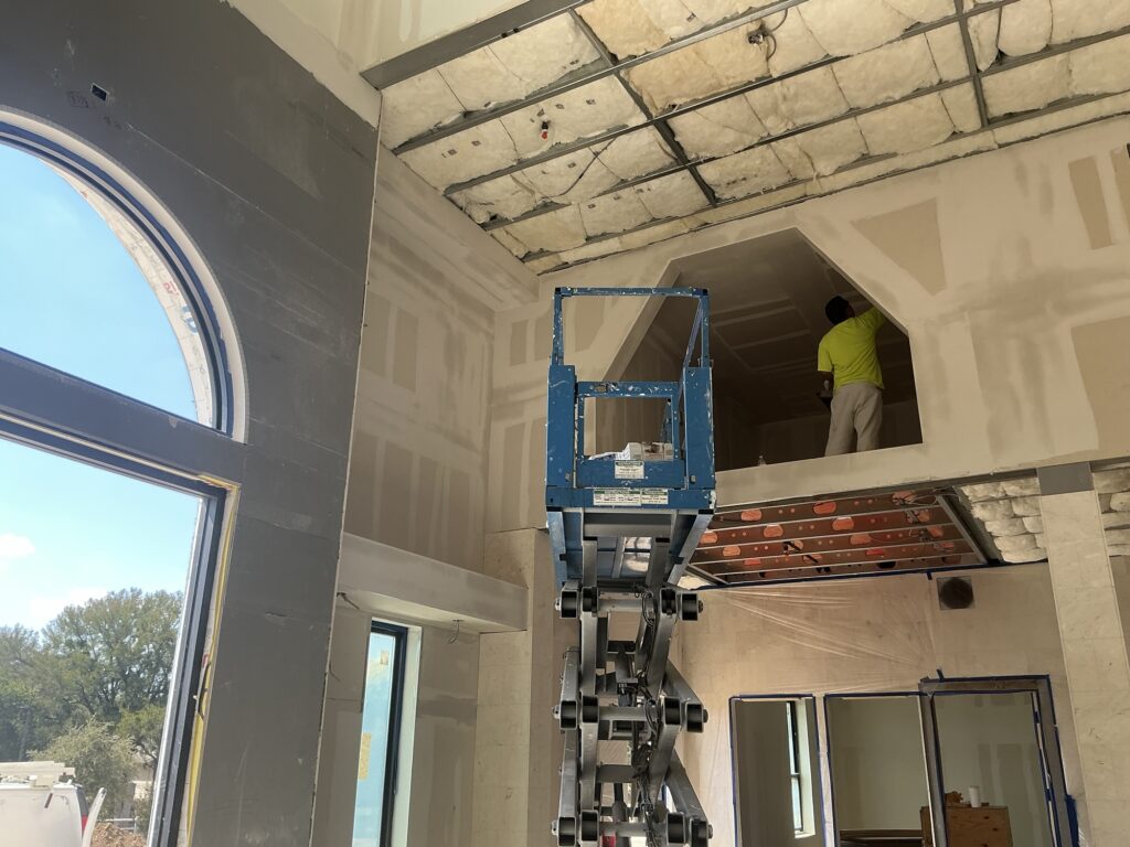 Interior work on Holy Family Retreat Center church in Fort Worth