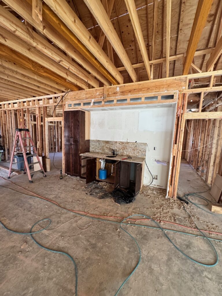 Interior framing at Serenity View in Fort Worth