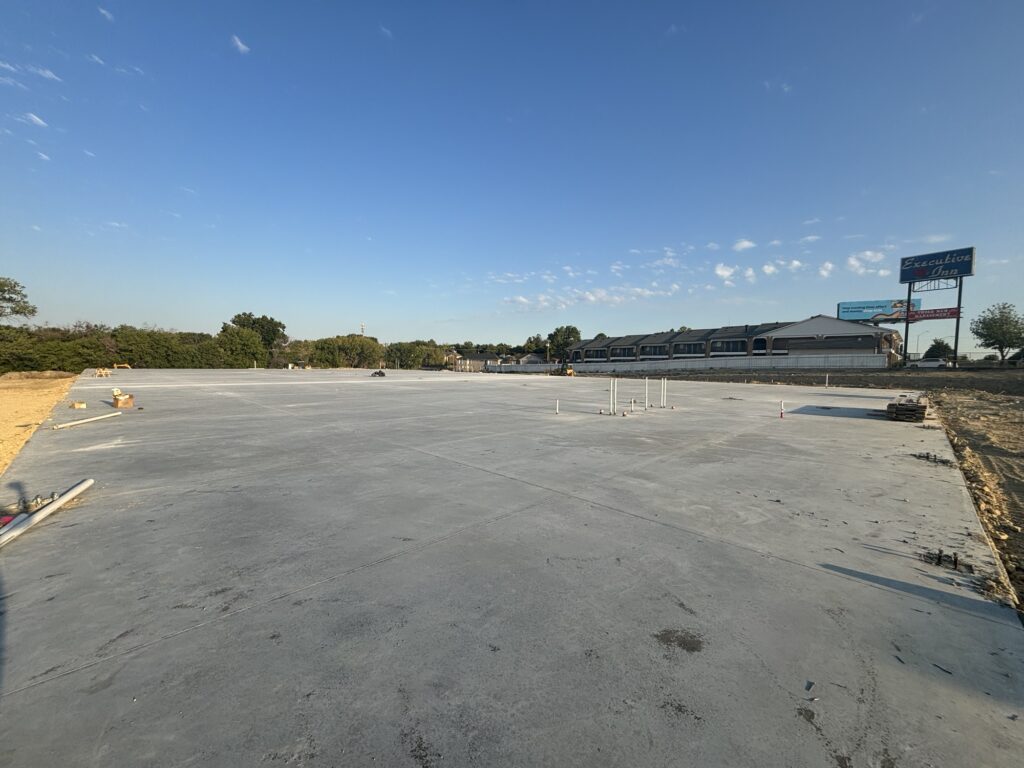 View of concrete for warehouse