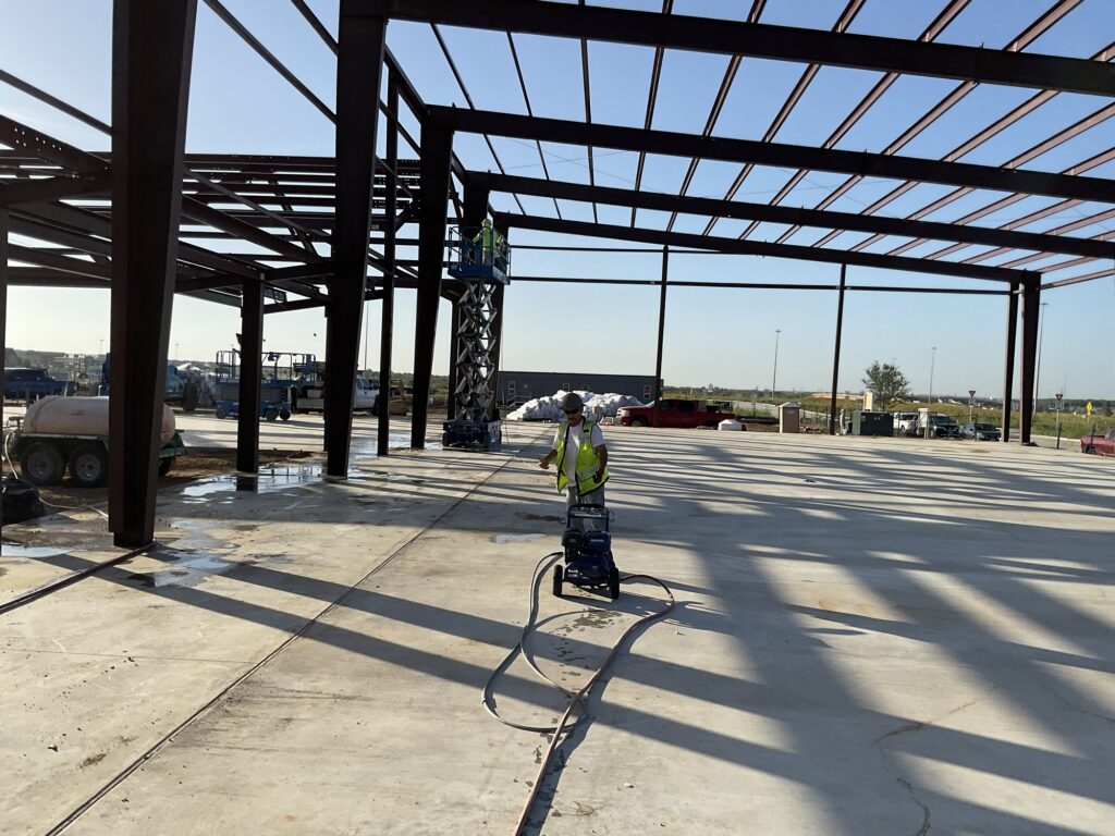 Exterior view of structural steel for City Pickle USA in Fort Worth, Texas