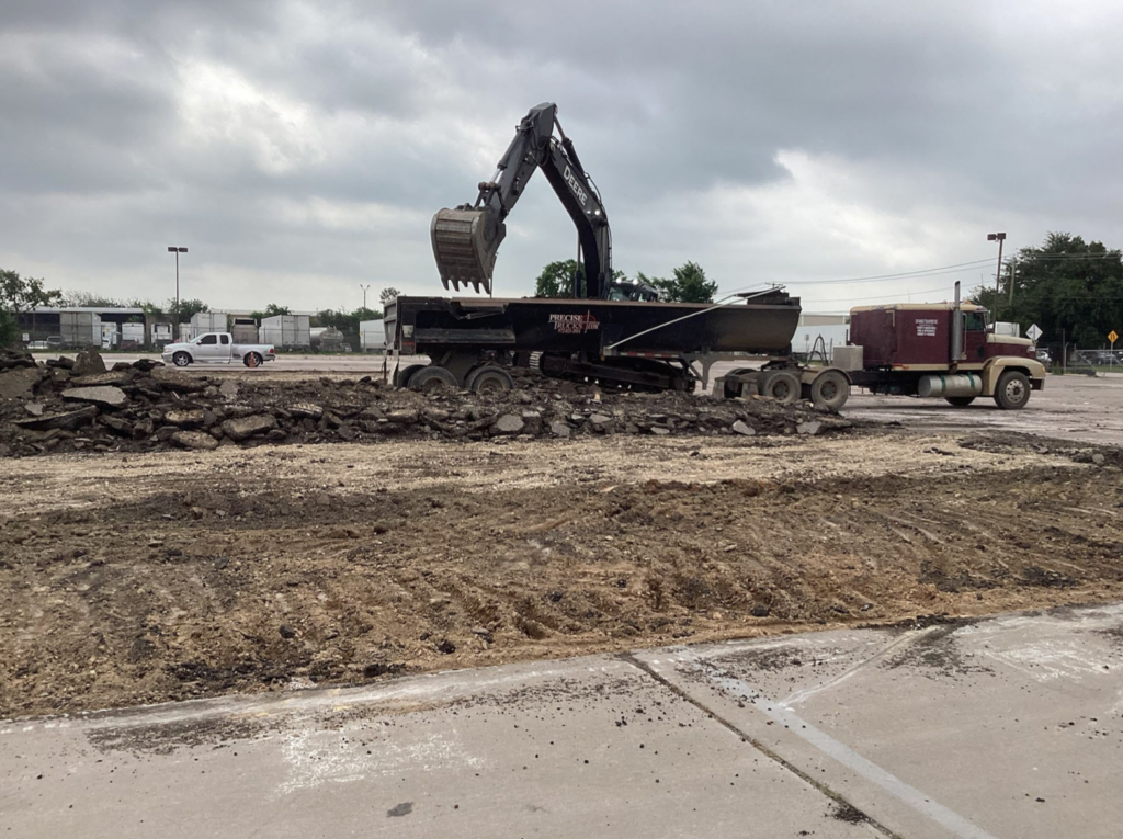 Excavating Ryder Truck site in Grand Prairie