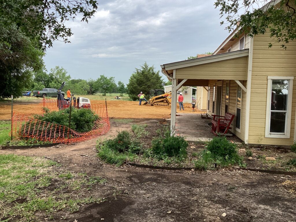 Excavating exterior of Serenity View Assisted Living and Retirement facility in Fort Worth