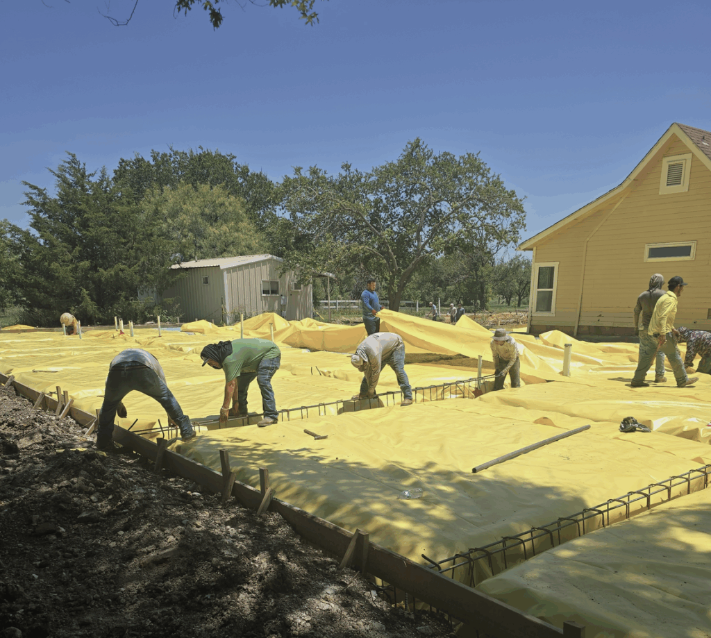Preparing to pour the foundation at Serenity View in Fort Worth