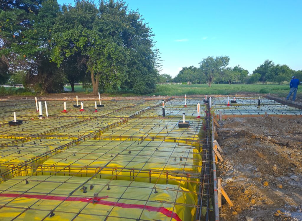 Preparing to pour the foundation at Serenity View Assisted Living in Fort Worth
