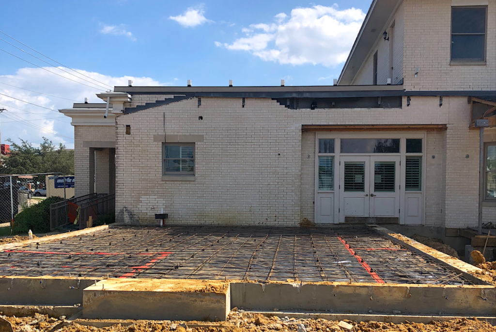 Exterior of slab prep for The WARM Place